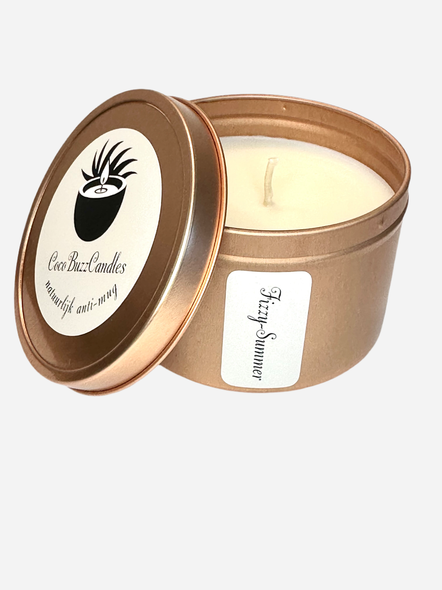 Cocobuzz Anti-Mug Geurkaars in zes heerlijke geuren, gemaakt van natuurlijke kokosolie en raapzaadolie, zonder paraffine, soja, palm, bijenwas of synthetische toevoegingen.